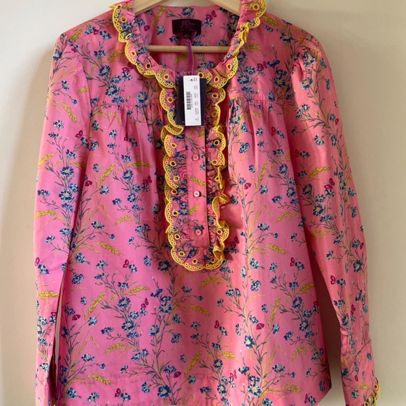 J. Crew Pink Floral Blouse - Picture 2 of 6